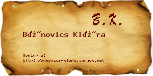 Bánovics Klára névjegykártya