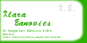 klara banovics business card